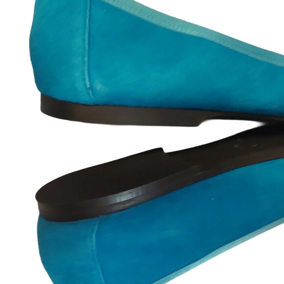 Daniela Fargion Turquoise Blue Rose Ballet Flats SZ 41/11- Made In Italy - Picture 6 of 9